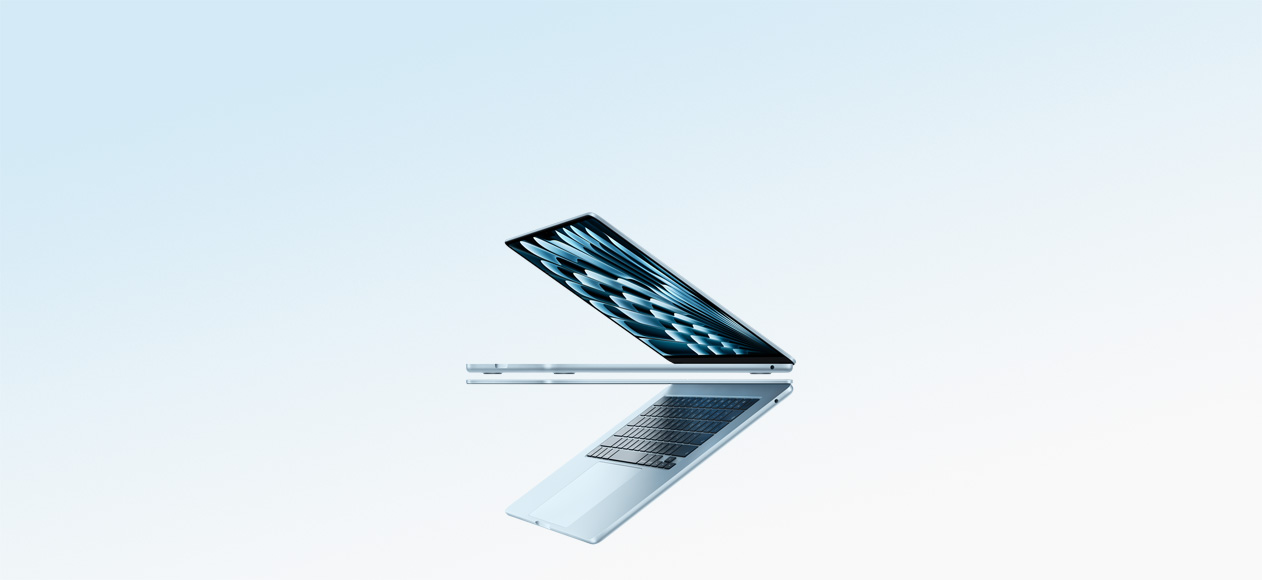 MacBook Air with M5, half open